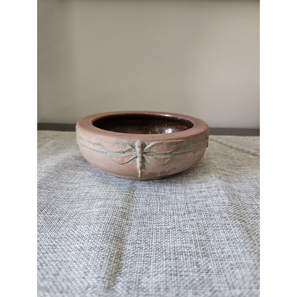 Peters and Reed Aztec bowl W/ Dragonflies Decorative Bowl